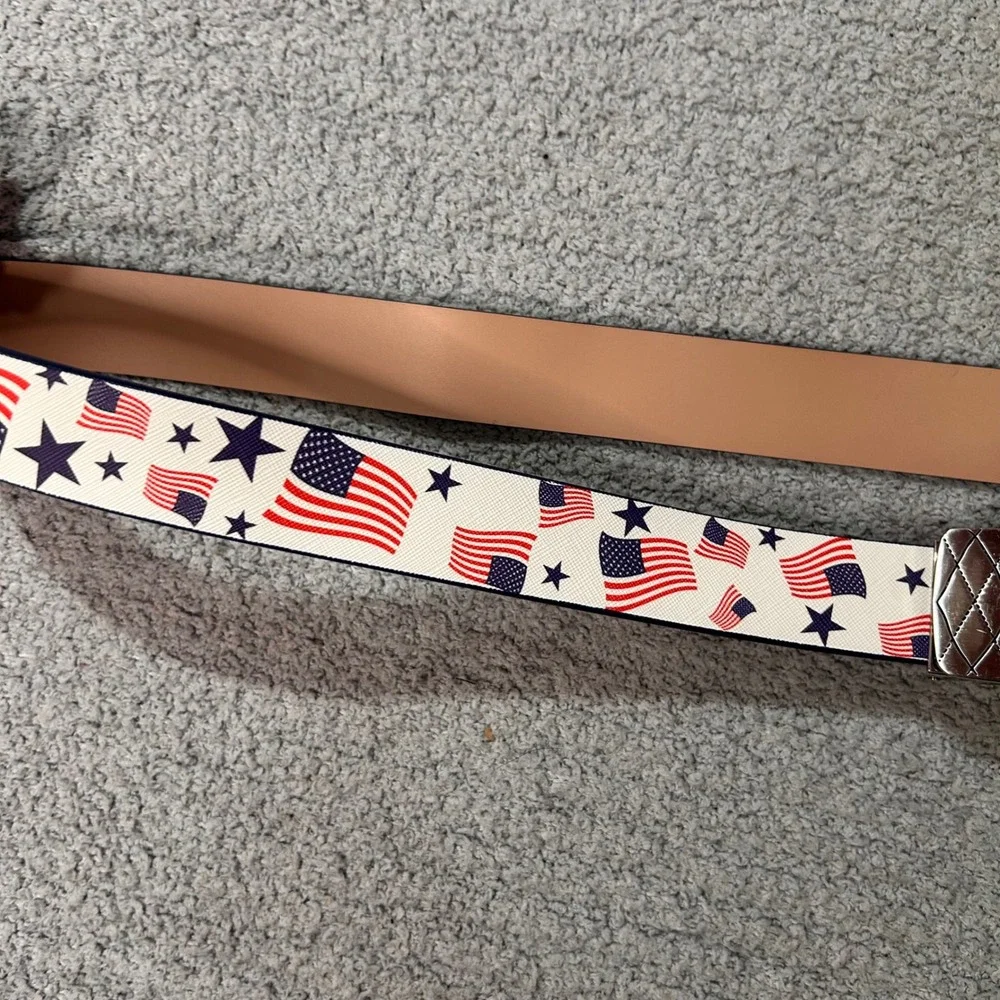GolfKnickers‎ Golf Belt 4th Of July USA Flag OS White Patriotic Americana Preppy